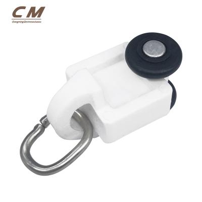 China Modern Stainless Steel Silent Runners For Curtain Track Black Color Aluminum Pulley Wheel Factory Price for sale