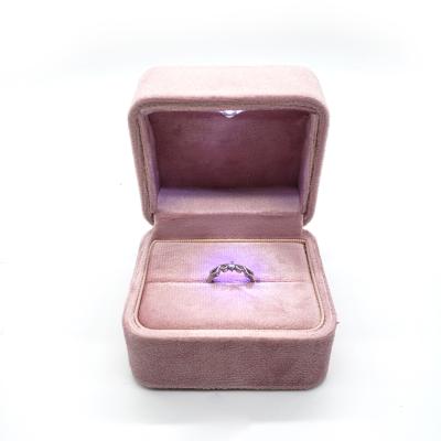 China Velvet + ABS Led Jewelry Box Confession Velvet Ring Box Jewelry Storage Box Confession for sale