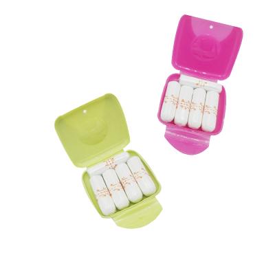 China 6pcs/set Portable Plastic Tampon With Convenient Tampon Box For Girl Menstrual Period Tampon Travel Exercise Puddle-proof Plastic Box for sale