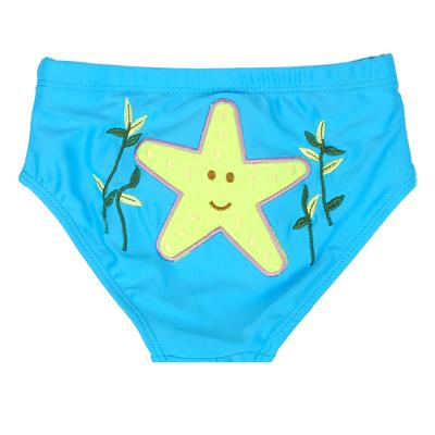 China Lovely Breathable Embroidery Infant Bath Briefs Baby Bath Trunks Double Layers Toddler Bath Clothes for sale