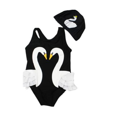 China 2019 Cute Breathable Baby Swimsuit Children Swimwear With Swimming Cap Girls Swimwear for sale