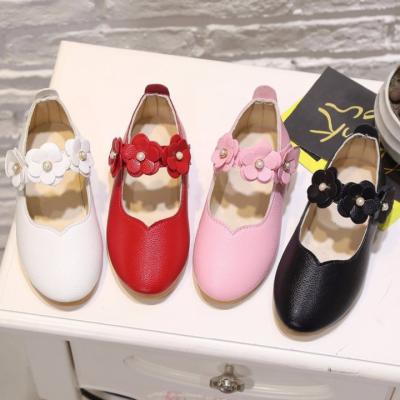 China Fashion Flower Shoes Girls Princess Flat Dancing Shoes Breathable Soft Comfortable Performance Shoes for sale