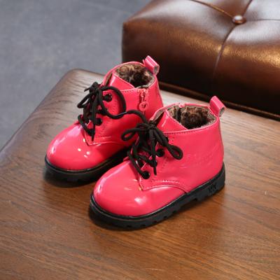 China Waterproof Kids Martin Boots Girls Motorcycle Winter Flat Strips Short Boots Kids Snow Boots for sale