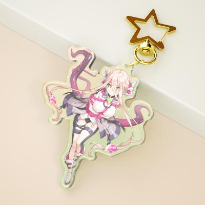 China DIY/Acrylic Free Custom Printed Acrylic Key Chain Anime/Anime Kawaii Hologram Rainbow Paran Photo New Charm Cute Clear Acrylic Key Chain for sale