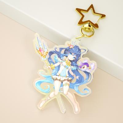 China DIY/Anime Best Paran Rainbow Hologram Acrylic Charm Keychains Custom/Photo Printed Clear Acrylic Plastic Key Chain Kawaii Acrylic Key Chain for sale