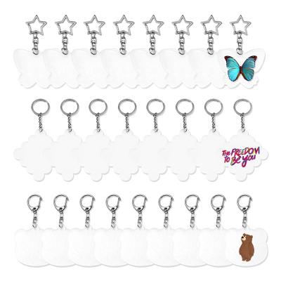 China DIY/Anime/Photo Paran Mute Key Chain Acrylic Double Sided Sublimation Clear Blanks Glitter Key Chain Acrylic Resin Key Chain Acrylic Blanks for sale