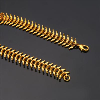 China New 12mm ISS 18k Vacuum Plating Gold Copper Centipede Chain Link Non-fading Necklace for sale