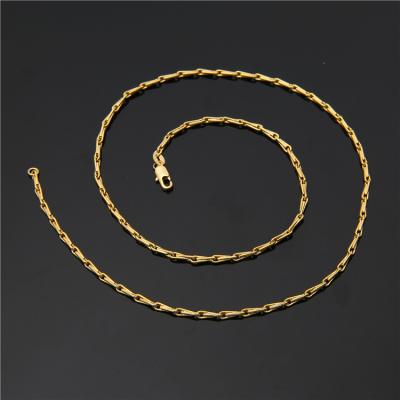 China Fashionable 1.9mm Vacuum 18k Plating Gold Seed Chain Melon Multi Layer Non-fading Necklace 2021 for sale