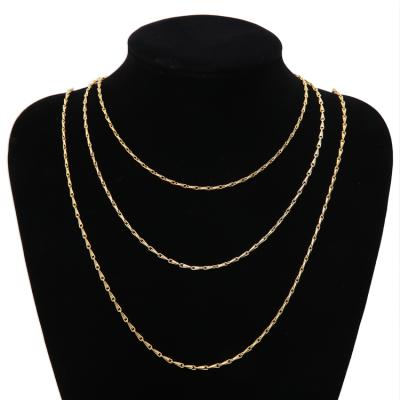 China Wholesale High Quality Non-fading Hip Hop Jewelry New Style 18k Vacuum Plating Seed Melon Chain Necklace 1.9mm High Quality Chains for sale