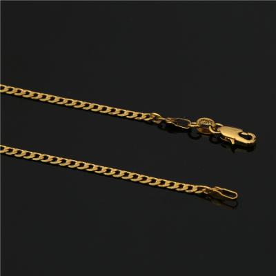 China High Quality Solid 2mm Yellow Thin Women's Non-fading 18k Gold Figaro Chain Link Necklace for sale