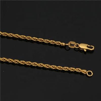 China 2022 Factory Wholesale Non-fading Price Daily Wear Twisted Link Chain Copper Rope Chain Choker Necklace for sale