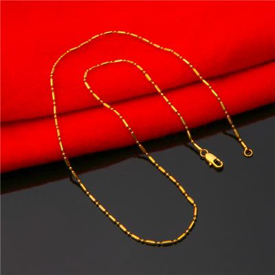 China factory wholesale price Non-fading 18k plated solid gold jewelry real yellow gold 1.8mm pearl plated chain necklace for woman for sale