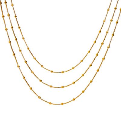 China Non-fading Delicate 18k Gold Filled Necklace Thin Skinny Copper Link Chain Choker Layering Necklace For Women for sale