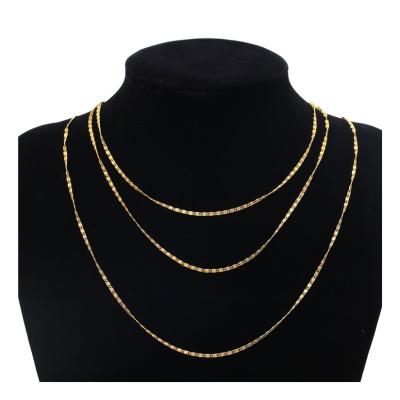 China Fashion Womens 2mm Vacuum Plated Non-fading Sand Gold Personalized 18k Gold Plated Necklacechains For Men for sale