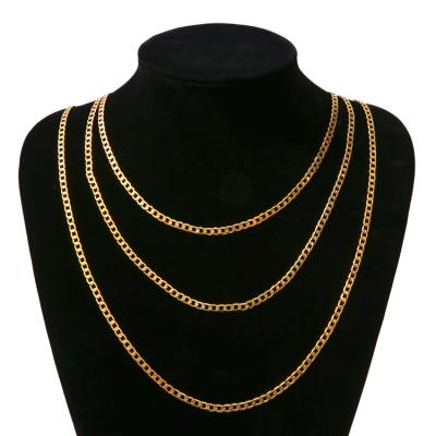 China Wholesale Price Luxury Wholesale Price Non-fading Gold Plated Men's Non-fading Factory Jewelry 18k Hip Hop Layered Chain Necklace for sale