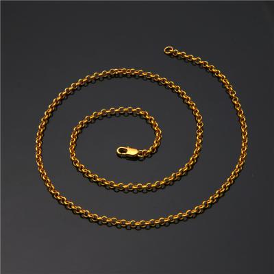 China Hot Selling Cuba Jewelry Men Female 3mm Infinity Gold Plated O-Shaped Chains 18k Tasty Tasty Necklace Non-fading Necklace for sale