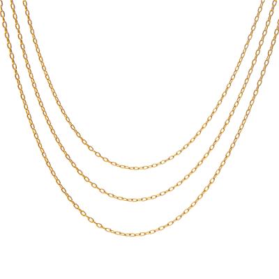 China cheap 18k vacuum plating O-chain Non-fading gold plated shape real gold jewelry infinity necklace unisex neck chain for sale