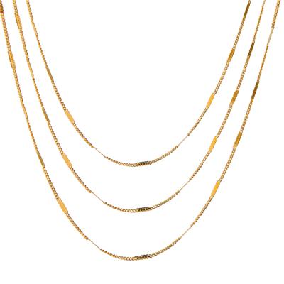 China 1.8mm 18k Cuban Link High Quality Gold Plated Chain Jewelry Non-fading Flat Chain Necklace for sale