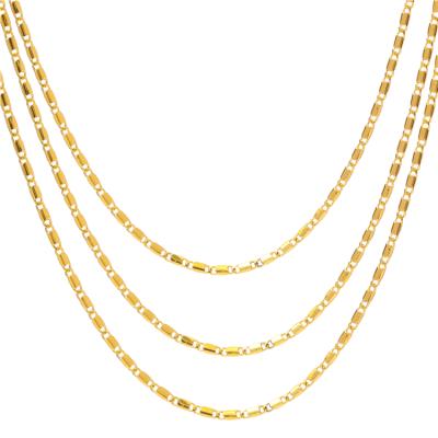 China Cuban Link Jewelry Hot Selling Non-fading Chain Necklace Men's Trendy 18k Gold Plated Chain Necklace for sale