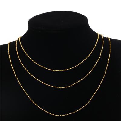 China Cheap Fashion Non-fading Pendant Bead Kolye Jewelry Minimalist Hypoallergenic Chunky Chain 18K Gold Plated Necklace for sale