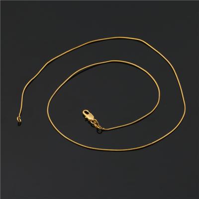 China Non-fading Fashion Round Snake Chains 0.9mm Wide 18k Gold Plated Necklaces Chain Jewelry for sale