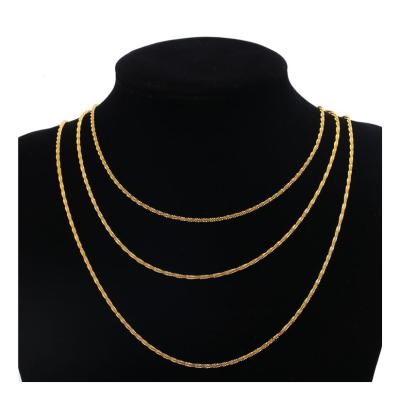 China 18k Vacuum Non-fading Pendant Chain 2mm Wide Mens Womens Hypoallergenic Jewelry Wholesale Fashion Chain Necklace for sale