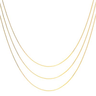 China Fashion 18k Vacuum Plating Chain 0.8mm Wide Hanging Jewelry Necklace Non-fading Gold Plated Chain for sale