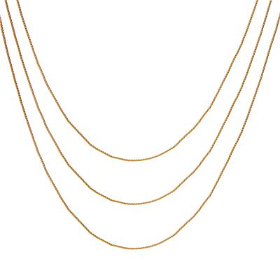 China high quality new style thin box Non-fading chain non tarnish custom jewelry chain 18k gold plated necklace for sale