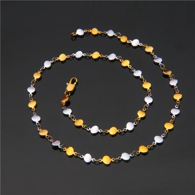 China high quality custom Non-fading women copper 5.5mm fashion two color cuban pearl chain gold plated necklace 2021 suppliers men jewelry for sale