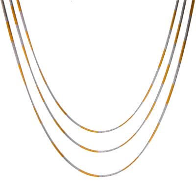 China 2021 New Trendy Non-fading Vacuum Plating Two Tone Snake Chain Non Tarnish Initial Necklace Gold Plated for sale