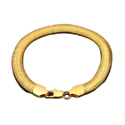 China Hip Hop Style Jewelry Non-fading Chain Bracelet Copper Antique Gold Cuban Chain Bracelet For Women for sale