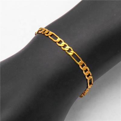 China non fading factory price fashion ladies non tarnish designer cuban gold plated 24k hand chains and anklets bracelets for sale