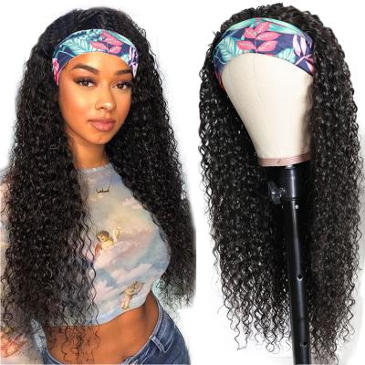 China ALL Textures Headband Wig Brazilian Virgin Cuticle Aligned Hair 40 Inch Colorful Wig, Curly Headband Ponytail Hair Wig for sale