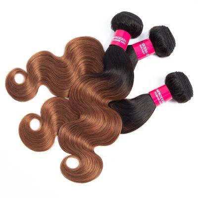 China Wholesale Body Wave Ombre 3 Tone Color 1B/4/30 Remy Brazilian Body Wave Human Hair Weave Bundles Virgin Cuticle Aligned Hair Extension for sale