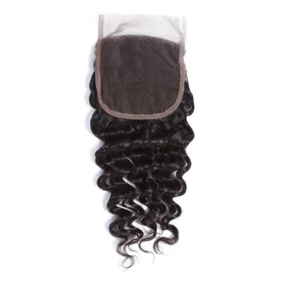 China Deep Wave Lace Front Closure Virgin Hair Cuticle Aligned Hair Cuticle Aligned 4x4 2x6 5x5 13x4 13x6 6x6 7x7 360 Lace Frontal Closure Brazilian Hair for sale