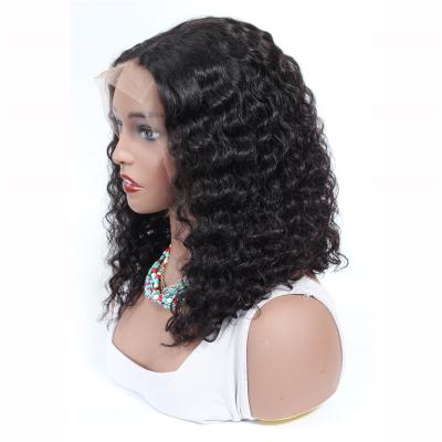 China ALL Indian Lace Front Bob Wig Raw Indian Hair Bob Cut Deep Wave Remy Short Wave Shmily Deep Curly Hair Textures Bob Lace Closure Wig Human for sale