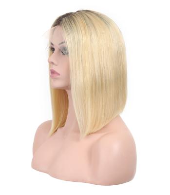 China ALL Textures Wholesale Short Bob Wig , Peruvian Virgin Hair 1b/613 Blonde Remy Hair 13*4 Lace Front Bob Wigs 9A 10A Good Quality for sale