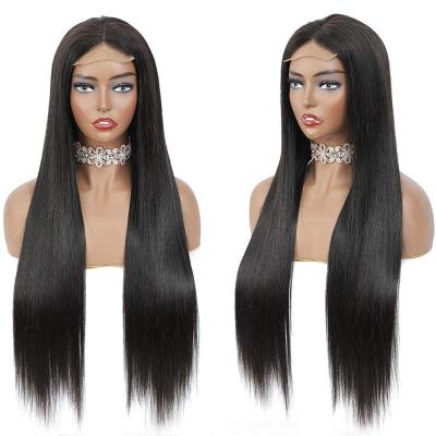 China ALL 180% Natural Straight Hair Wigs 4x4 Closure Wig Cuticle Aligned Textures 130% 150% 4x4 Lace Closure Wig Sellers 100% for sale