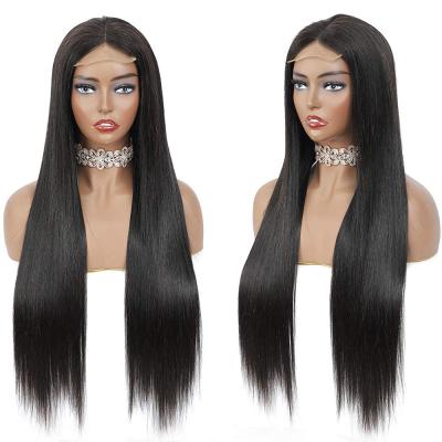 China ALL Textures Hair OEM Vendors 4*4 Closure Wig Unprocessed 100% Brazilian Virgin Brazilian Middle Brown Lace Front Hair Wig for sale