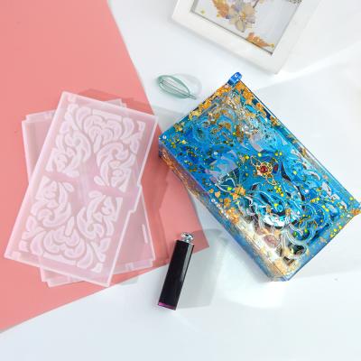 China DM183 4PCS/Pack Storage Box Silicone Mold Viable Jewelry Gift Trinket for Craft DIY Crystal Epoxy Resin Silicon Mold Making Tools for sale