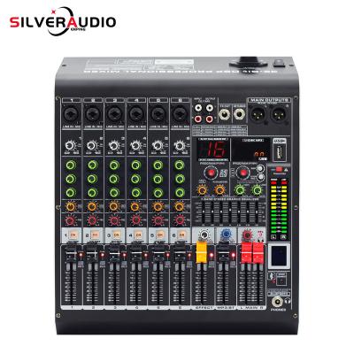 China Built in dsp math effector GAX-MC6 Professional Mixer 6 Channel Blueteeth digital mixing console with Reverb Effect Home Karaoke USB Live Interface Mixer for sale