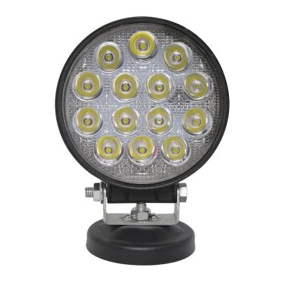 China Round 42W Aluminum Led Work Bright Spot Flood Beam Car Led Work Light For Trucks 12V 36V Offroad for sale