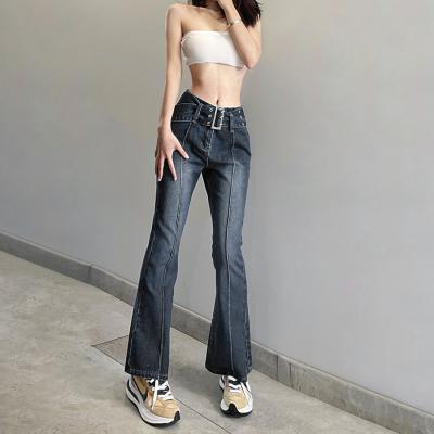 China New Style Kliou W21P07066 Women's Wide Leg Jeans Winter Straight Women's Breathable Pants And Trousers for sale