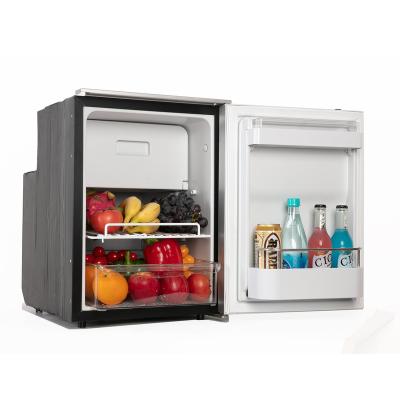 China Best Quality 50L RV Freezer Compressor Promotional Refrigerator Sliver Embedded Built-in Cooler DC Wine Fridge For Yacht for sale