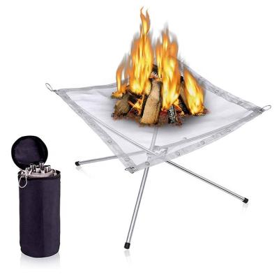 China Stocked Outdoor Camping Fire Pit for Patio, Camping, BBQ, Backyard and Garden Stainless Steel Mesh Fire Pits for sale