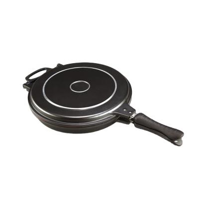 China 12Inch Marble Coat Frying Pan Double Side With Low Pressure Sustainable Lid 32cm Round Non-Stick Double Grill Pan for sale