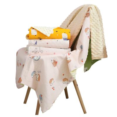 China PORTABLE Girls Boys Super Soft Double Layer Baby Printed Blanket With Dotted Backing for sale