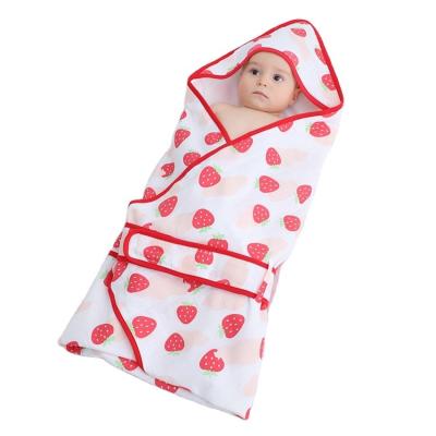 China Breathable Cotton Newborn Unisex Infant Custom Print Easy Adjustable Sleeping Bag Envelope Baby Blanket for sale