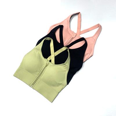 China Manufacturers Antibacterial Lead Sports Bra Women Running Fitness Shock Proof Elastic Yoga Vest for sale