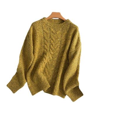 China Breathable Loose Yarn Flower Loose Sleeve All-Wool Sweater Woolen Sweater Autumn And Winter New New for sale